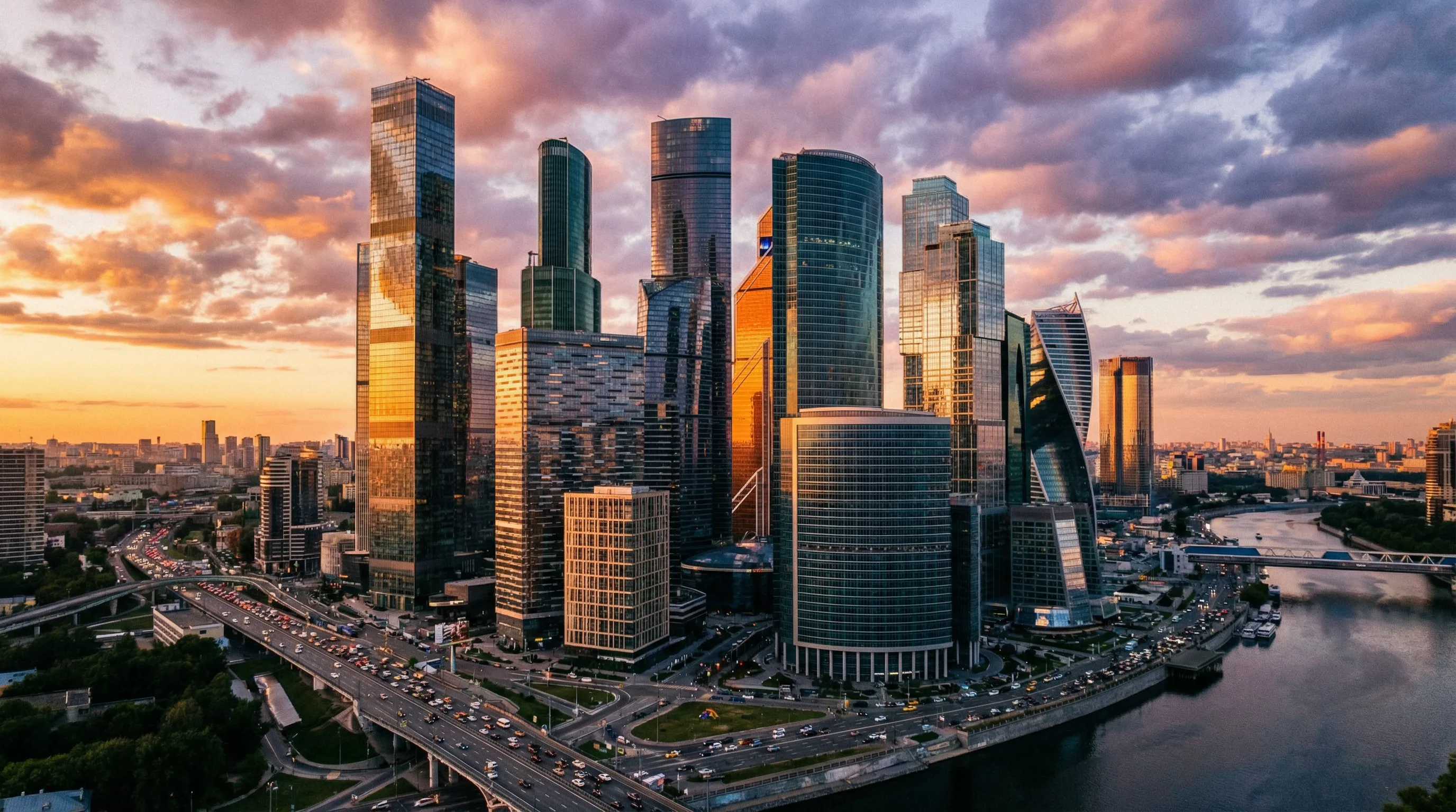 暗网猎奇精选视频 - 都市黄昏航拍全景